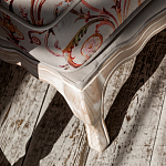 Мягкая банкетка из массива бука серая с растительным орнаментом Raffael Grey Floral Banquette варинант исполнения - 4 | Loft Concept в Челябинске