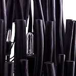 Люстра черная с несколькими ярусами деревянных палочек Bright Wooden Chandelier варинант исполнения - 10 | Loft Concept в Челябинске