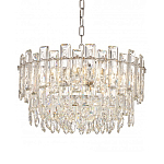 Круглая люстра с хрустальными подвесками на серебряном каркасе Gorgeous Crystal Light варинант исполнения - 9 | Loft Concept в Челябинске