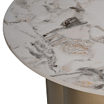 Стол журнальный круглый керамогранит белый Keramos варинант исполнения - 3 | Loft Concept в Челябинске