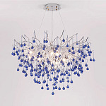 Люстра с синими стеклянными подвесками в форме капель FAIRYTREE Light варинант исполнения - 1 | Loft Concept в Челябинске