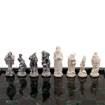 Шахматы Русские сказки с доской из натурального камня Змеевик Decorative Thematic Chess варинант исполнения - 4 | Loft Concept в Челябинске