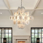 Люстра  с каскадом из круглых декоративных элементов  White Clear Glass Chandelier варинант исполнения - 4 | Loft Concept в Челябинске