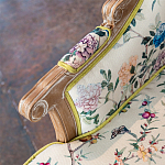Кресло из натурального бука бежевое с изображением птиц и цветов Beige Green Chinoiserie Garden Armchair варинант исполнения - 5 | Loft Concept в Челябинске