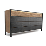 Комод 8 ящиков с подсветкой на рельефном фасаде Warm Industrial варинант исполнения - 7 | Loft Concept в Челябинске