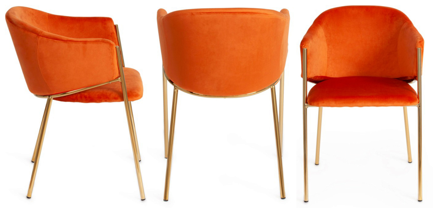 Стул Faisal Orange Velvet Chair Стул Faisal Orange Velvet Chair - Loft-Concept в Челябинске