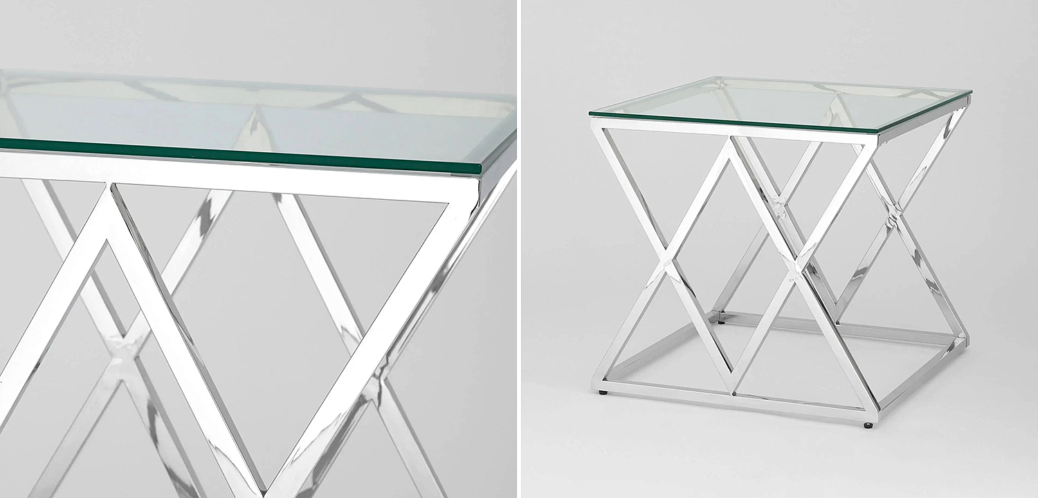 Стол приставной Geometry Rhombus Silver Стол приставной Geometry Rhombus Silver - Loft-Concept в Челябинске