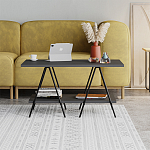 Стол журнальный с прямоугольной столешницей и полкой цвета антрацит ESSEL ANTHRACITE варинант исполнения - 1 | Loft Concept в Челябинске