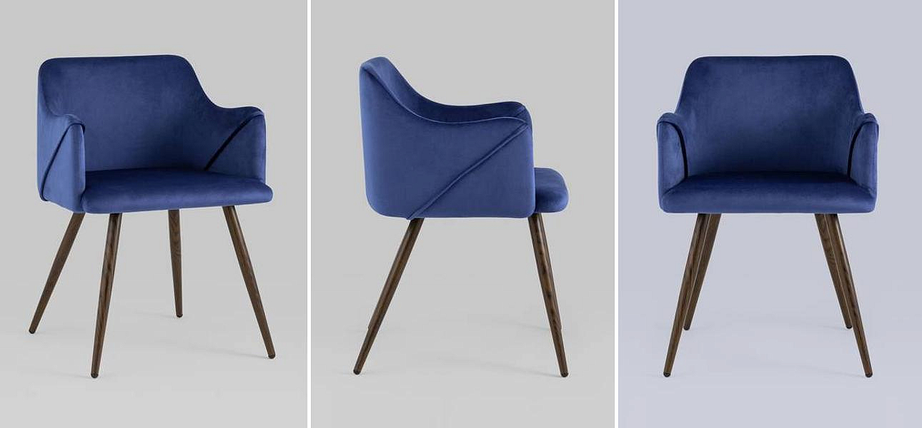 Стул Monarch Chair Синий Велюр Стул Monarch Chair Синий Велюр - Loft-Concept в Челябинске