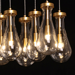 Люстра с 9-ю прозрачными стеклянными плафонами в форме капли Lucid Rain  варинант исполнения - 5 | Loft Concept в Челябинске