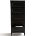 Комод узкий с 5-ю ящиками черный Silva Black Chest of Drawers варинант исполнения - 5 | Loft Concept в Челябинске