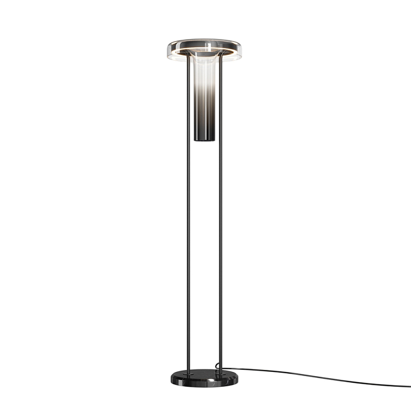 Напольный торшер светодионый Ikebana Black 3000К 24Вт Черный Дымчатый (Smoke) в Челябинске | Loft Concept 