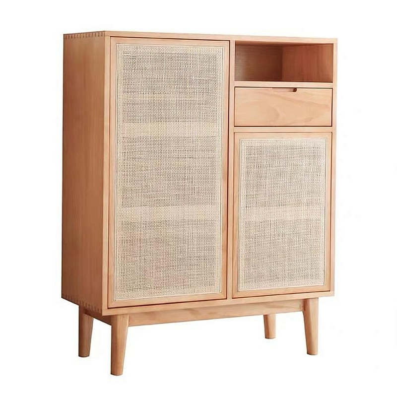 Комод с плетеными дверками и открытой нишей с ящиком Dora Sideboard Бежевый Комод с плетеными дверками и открытой нишей с ящиком Dora Sideboard Бежевый в Челябинске | Loft Concept