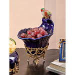 Чаша темно-синего цвета из фарфора с разноцветной птичкой Eden Garden porcelain and bronze варинант исполнения - 6 | Loft Concept в Челябинске