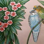 Обои ручная роспись Amazonia Florence Pink dyed silk варинант исполнения - 6 | Loft Concept в Челябинске