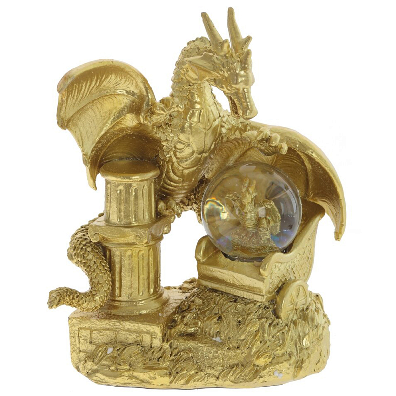 Декоративная статуэтка Дракон и стеклянный шар Dragon and Glass Ball Gold Золотой Прозрачное Стекло Декоративная статуэтка Дракон и стеклянный шар Dragon and Glass Ball Gold Золотой Прозрачное Стекло в Челябинске | Loft Concept