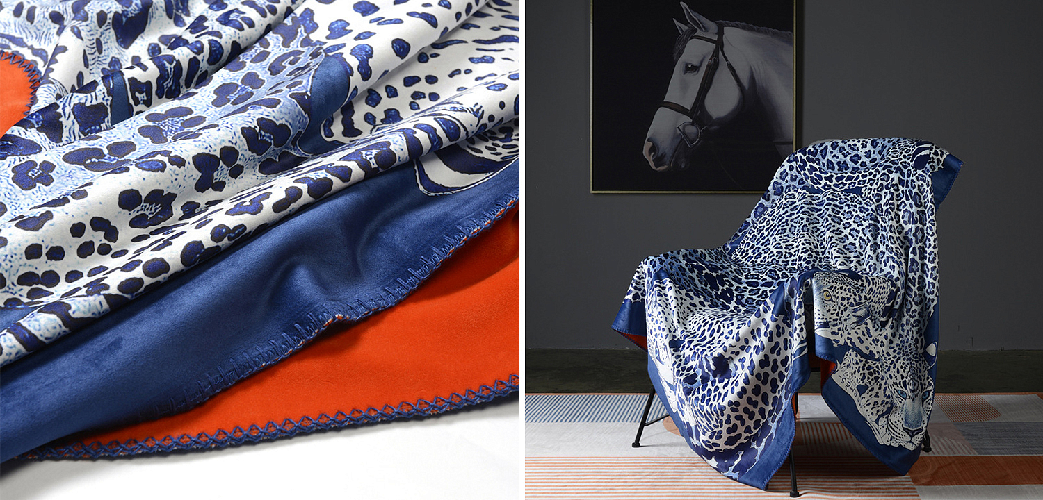Плед Hermes Leopards Blue Плед Hermes Leopards Blue - Loft-Concept в Челябинске