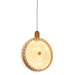 Подвесной светильник с плафоном из рельефного стекла Peony Glass Bronze  варинант исполнения - 1 | Loft Concept в Челябинске