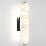 Бра с цилиндрическим плафоном из белого алебастра на прямоугольном основании Темная Латунь Cryptocrystalline Stone варинант исполнения - 1 | Loft Concept в Челябинске