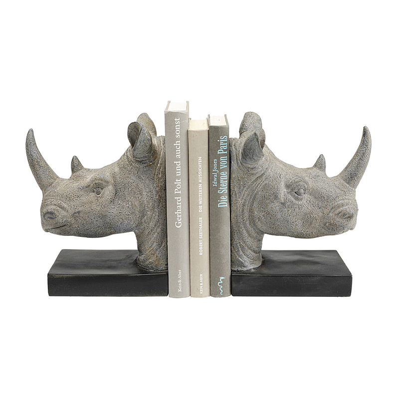 Держатель для книг Носороги Серый Черный в Челябинске | Loft Concept 