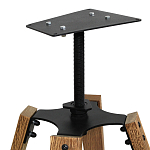 Барный стул со спинкой и металлической подставкой на 4-х деревянных ножках Бежевый Велюр Vendramin Chair варинант исполнения - 7 | Loft Concept в Челябинске