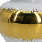 Ваза белая с крышкой и золотистыми фрагментами 24 см Chinoiserie Ceramics варинант исполнения - 3 | Loft Concept в Челябинске