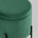 Зеленый пуф на черных ножках SANJAY варинант исполнения - 4 | Loft Concept в Челябинске