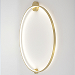 Бра светодиодное круглой формы с рамкой цвета латунь Ring Horizontal варинант исполнения - 3 | Loft Concept в Челябинске