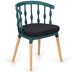 Пластиковый стул на ножках из массива бука Ferret Spiral Green варинант исполнения - 7 | Loft Concept в Челябинске