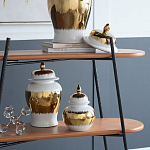 Ваза белая с крышкой и золотистыми фрагментами Chinoiserie Ceramics варинант исполнения - 2 | Loft Concept в Челябинске
