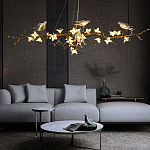 Люстра в виде золотой ветки с цветами и птичками Marvelous Garden варинант исполнения - 3 | Loft Concept в Челябинске