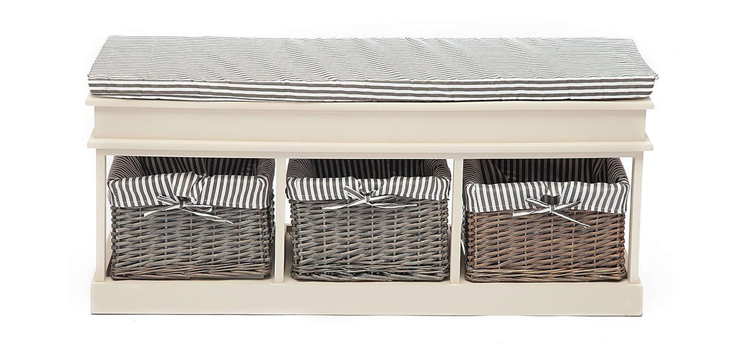 Тумба для обуви Provence Butter White 3 Boxes Тумба для обуви Provence Butter White 3 Boxes - Loft-Concept в Челябинске