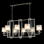 Люстра прямоугольной формы с 8-ю цилиндрическими плафонами из стекла Laurent варинант исполнения - 7 | Loft Concept в Челябинске