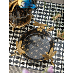 Блюдо черного цвета из фрафора на бронзовых ножках в виде стрекоз Eden Garden варинант исполнения - 4 | Loft Concept в Челябинске