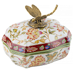 Фарфоровая шкатулка с бронзовой стрекозой Eden Garden варинант исполнения - 1 | Loft Concept в Челябинске