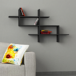 Полка фигурная подвесная цвета антрацит HALIC BOOKCASE ANTHRACITE варинант исполнения - 1 | Loft Concept в Челябинске