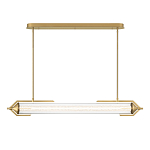 Подвесной светильник линейный золотого цвета с длинной цилиндрической стеклянной трубкой Eurofase варинант исполнения - 3 | Loft Concept в Челябинске