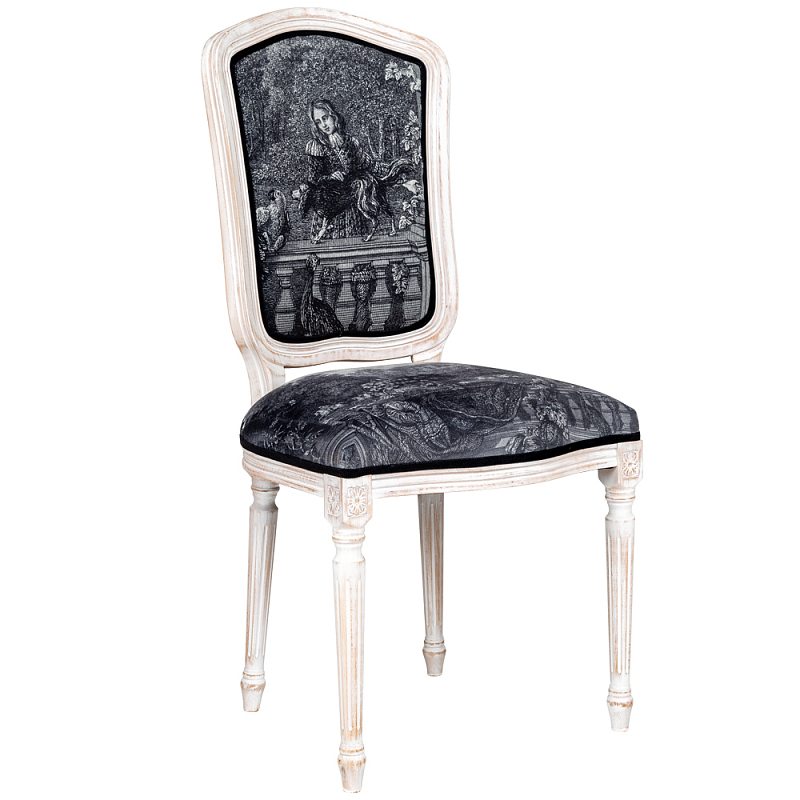 Стул Marimon Stool Черно-белый Белый винтажная патина Стул Marimon Stool Черно-белый Белый винтажная патина в Челябинске | Loft Concept