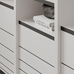 Стеллаж прямой ассиметричный с полками и 4-мя дверцами ARYA BOOKCASE WHITE варинант исполнения - 6 | Loft Concept в Челябинске