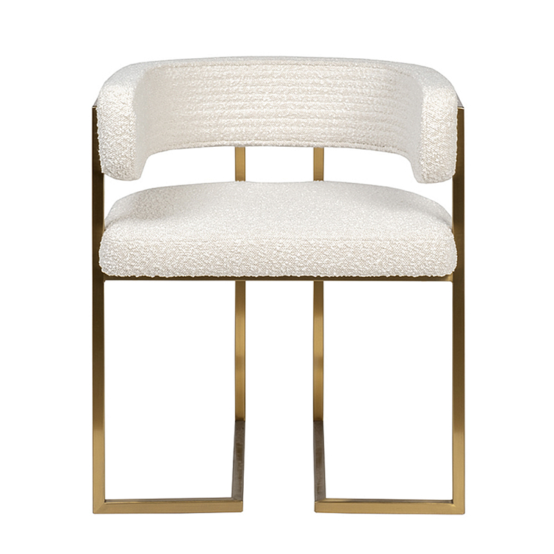 Стул букле бежевый с каркасом цвета матовое золото Tactility Бежевый матовое золото в Челябинске | Loft Concept 