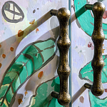 Премиальный Шкаф Defoliation двухстворчатый роспись зеленые листья  варинант исполнения - 4 | Loft Concept в Челябинске