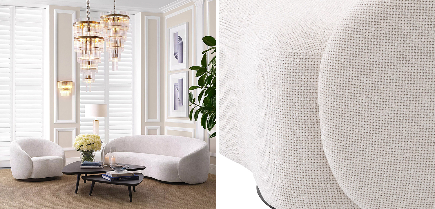 Кресло Eichholtz Swivel Chair Amore Молочный Черный Кресло Eichholtz Swivel Chair Amore Молочный Черный - Loft-Concept в Челябинске