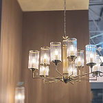Люстра с 9-ю цилиндрическими стеклянными плафонами Jeanette варинант исполнения - 6 | Loft Concept в Челябинске