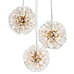 Подвесной светильник с 3-мя плафонами Crystal Dandelions Hanging Lamp варинант исполнения - 1 | Loft Concept в Челябинске