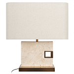 Настольная лампа с прямоугольным основанием из натурального камня c тканевым абажуром Lapis Tiburtinus варинант исполнения - 1 | Loft Concept в Челябинске