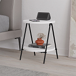 Стол приставной с 2-мя круглыми белыми столешницами ESSEL SIDE TABLE WHITE варинант исполнения - 4 | Loft Concept в Челябинске