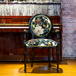 Стул с подлокотниками из натурального бука с изображением птиц и цветов Blooming Birds варинант исполнения - 2 | Loft Concept в Челябинске