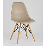 Пластиковый стул на ножках из массива бука Eames Beige варинант исполнения - 1 | Loft Concept в Челябинске