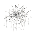 Бра с лучеобразным основанием и подвесками из прозрачного стекла в виде длинных капель Droplet Chandelier варинант исполнения - 7 | Loft Concept в Челябинске