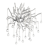 Бра с лучеобразным основанием и подвесками из прозрачного стекла в виде длинных капель Droplet Chandelier варинант исполнения - 9 | Loft Concept в Челябинске